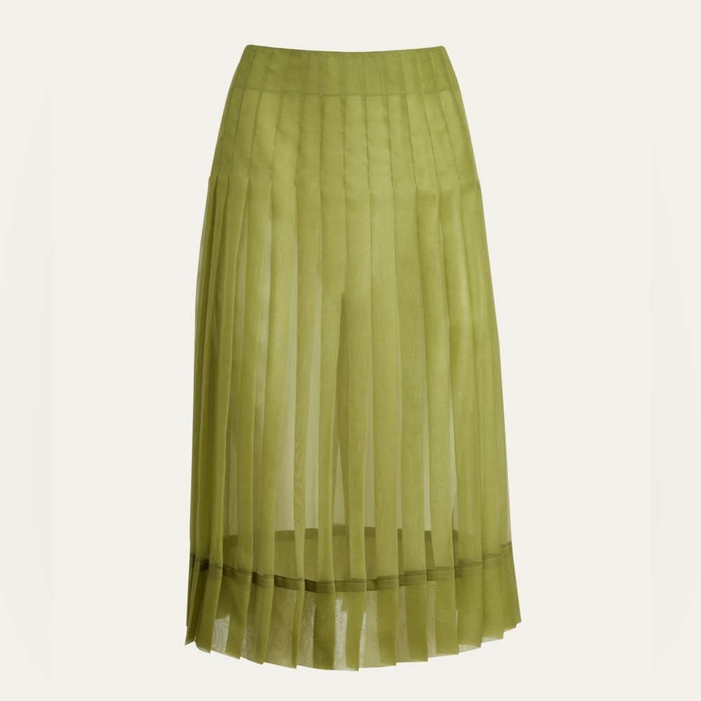 COPY - Khaite Tudi Green Pleated Midi Skirt